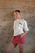 Women's Revved Up Boxy Crew T-Shirt in the color Off White - Women's Lifestyle 1
