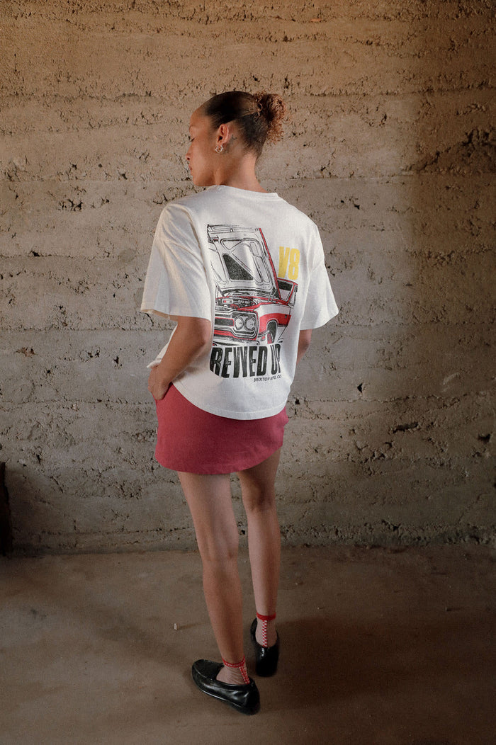 Women's Revved Up Boxy Crew T-Shirt in the color Off White - Women's Lifestyle 2.0