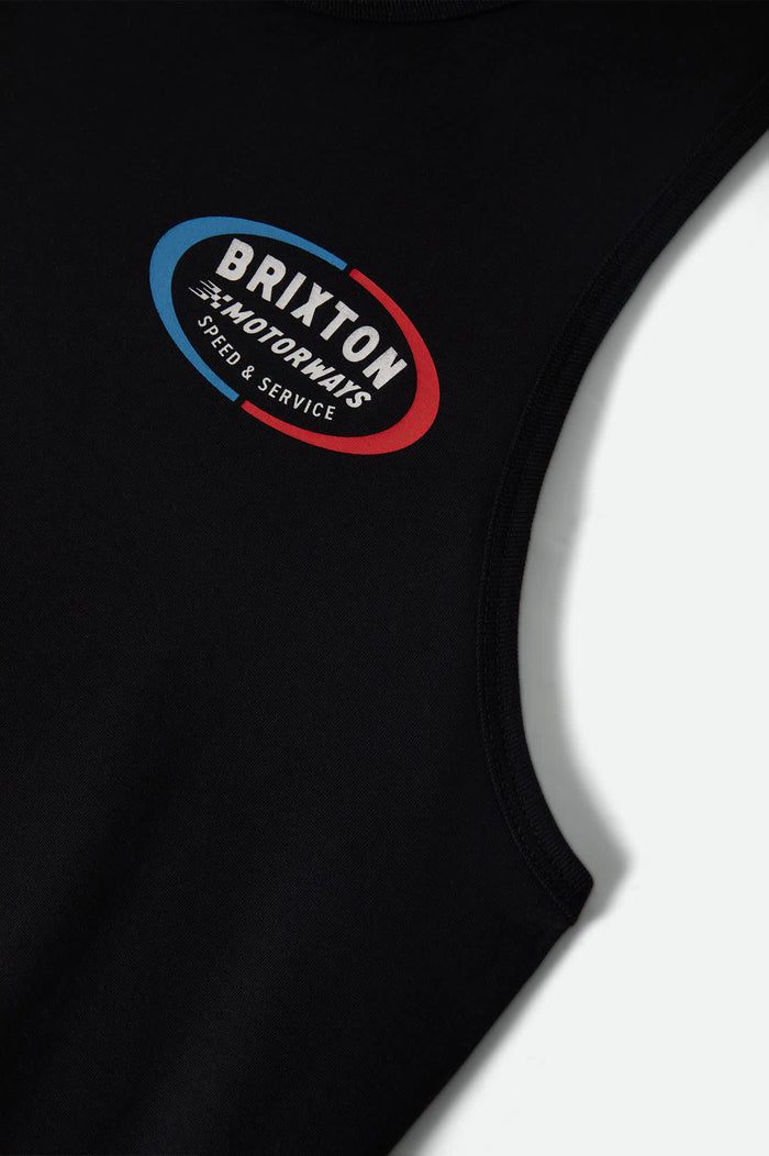 Men's Rhett Tank Top in the color Black - Additional Laydown image
