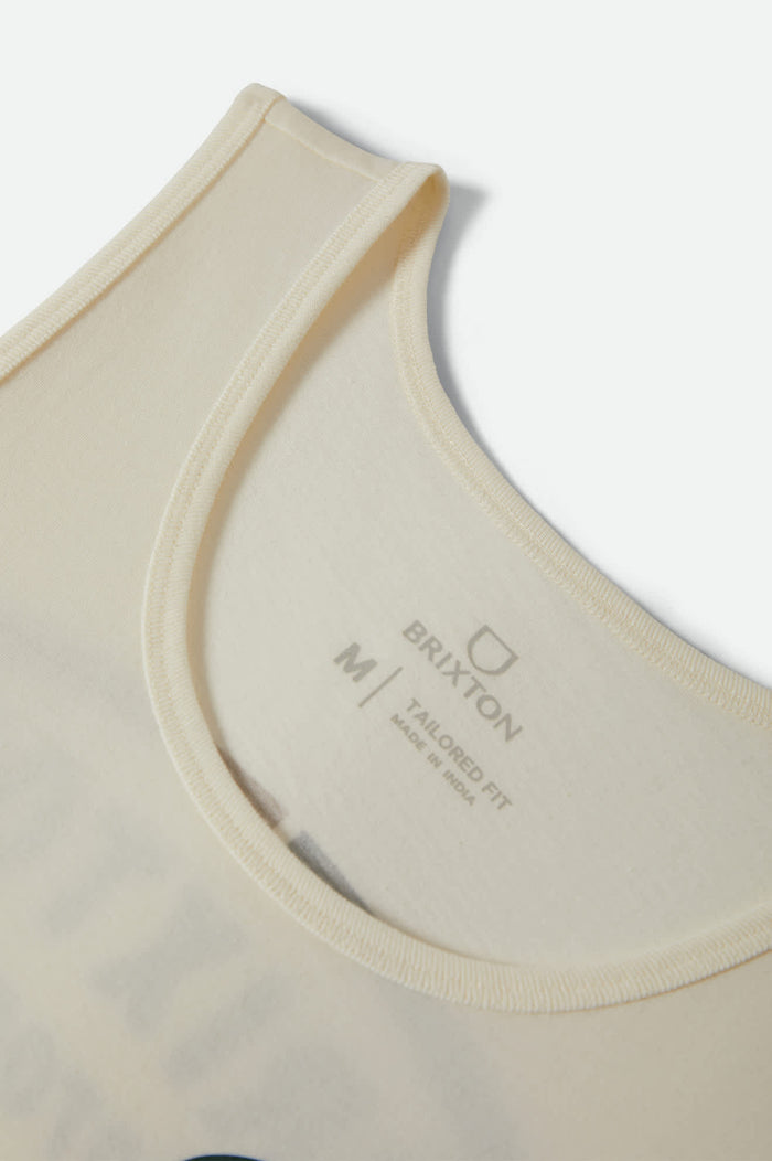 Men's Rhett Tank Top in the color Off White - Additional Laydown image