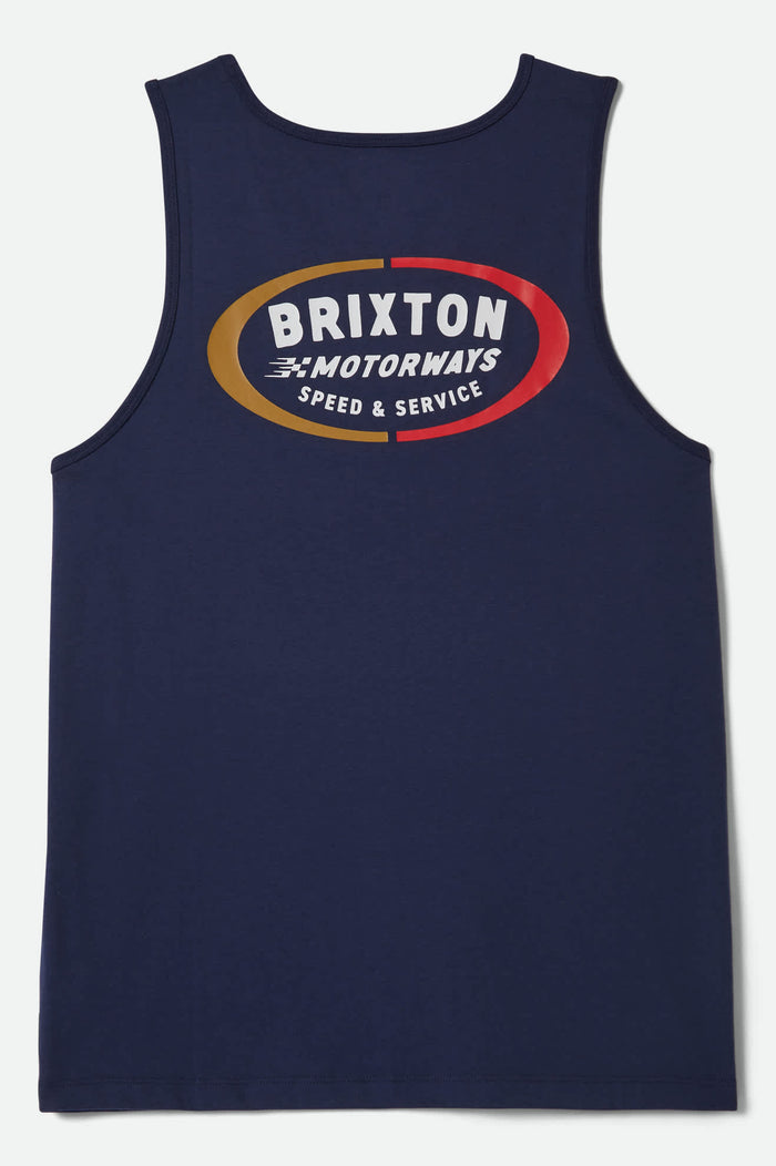 Men's Rhett Tank Top in the color Washed Navy - Additional Laydown image