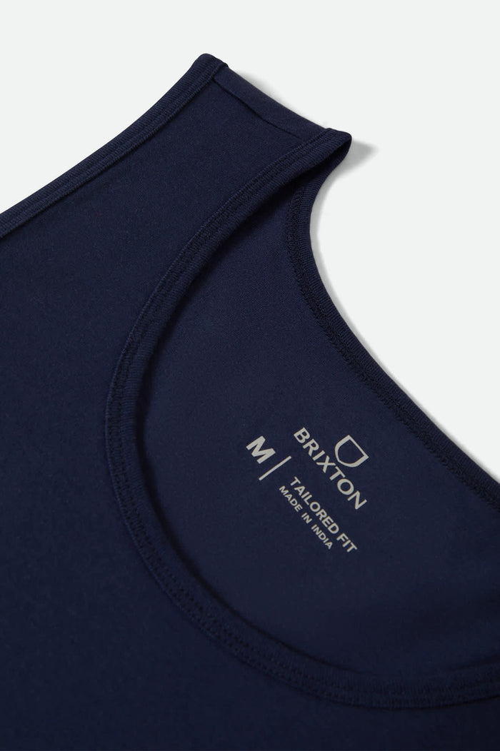 Men's Rhett Tank Top in the color Washed Navy - Additional Laydown image