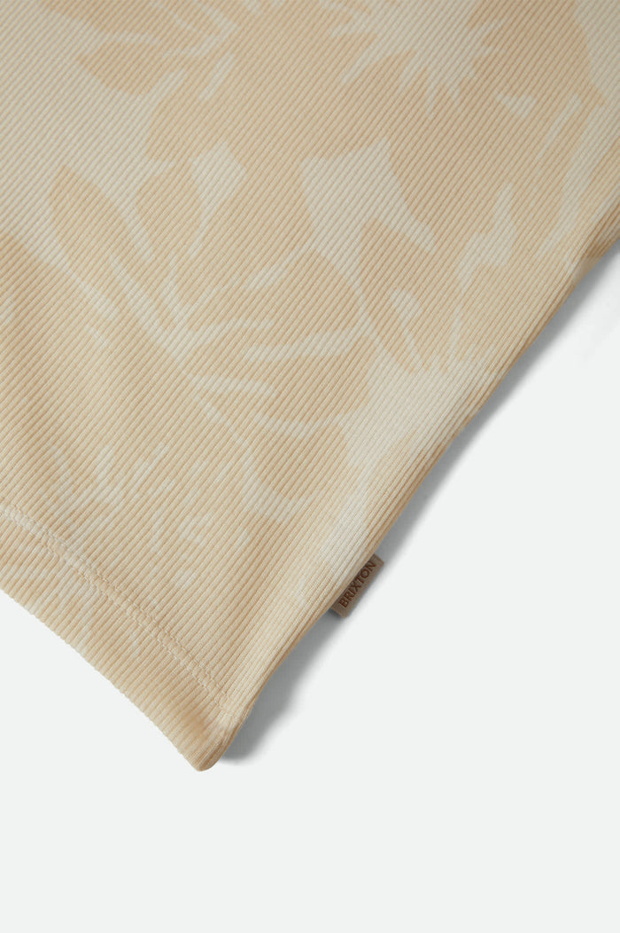 Women's Ringer Organic A-Tank in the color Off White/Olive Stone - Additional Laydown image