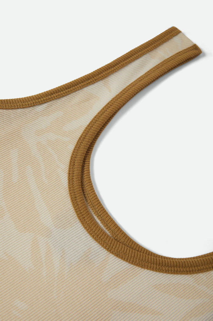 Women's Ringer Organic A-Tank in the color Off White/Olive Stone - Additional Laydown image