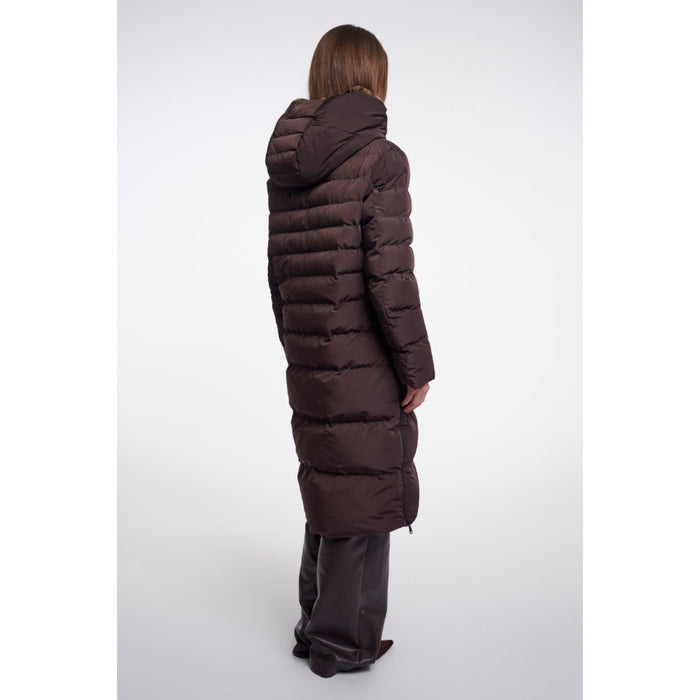 Rino & Pelle Keilafur.7002612 Peated Brown Leopard Padded Long Coat