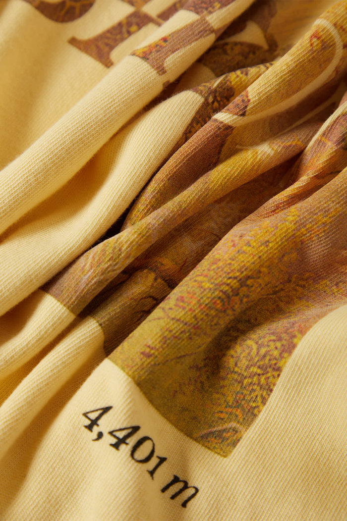 Women's Rocky Mountain Oversized Boyfriend T-Shirt in the color Celestial Yellow - Additional Laydown image