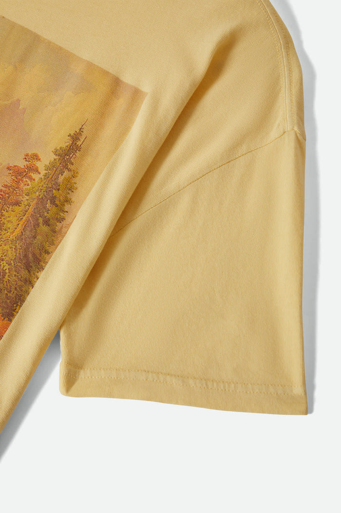 Women's Rocky Mountain Oversized Boyfriend T-Shirt in the color Celestial Yellow - Additional Laydown image