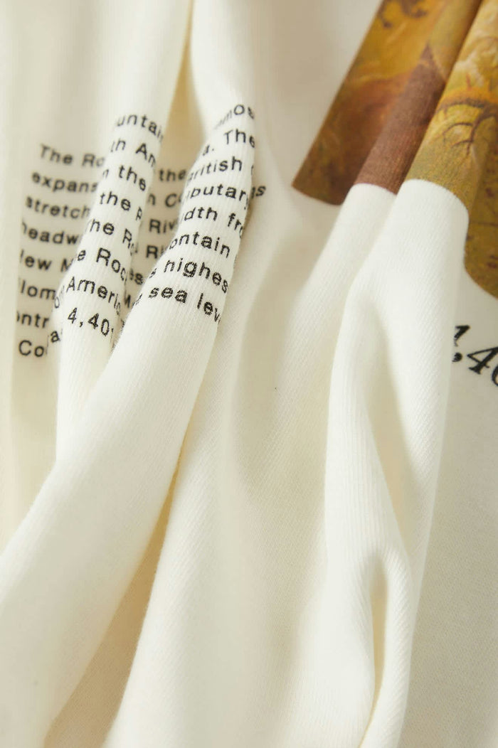 Women's Rocky Mountain Oversized Boyfriend T-Shirt in the color Off White - Additional Laydown image