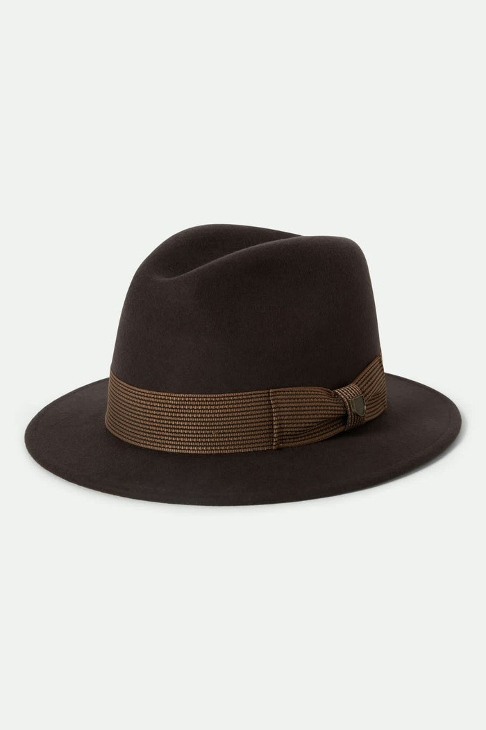 Unisex Roma Fedora in the color Chocolate/Bronze - Front Product View