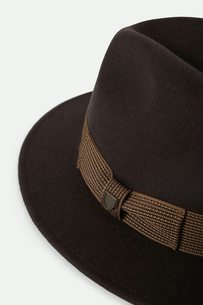 Unisex Roma Fedora in the color Chocolate/Bronze - Additional Laydown image