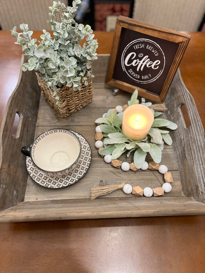 Rustic Distressed Farmhouse Tray with Handles
