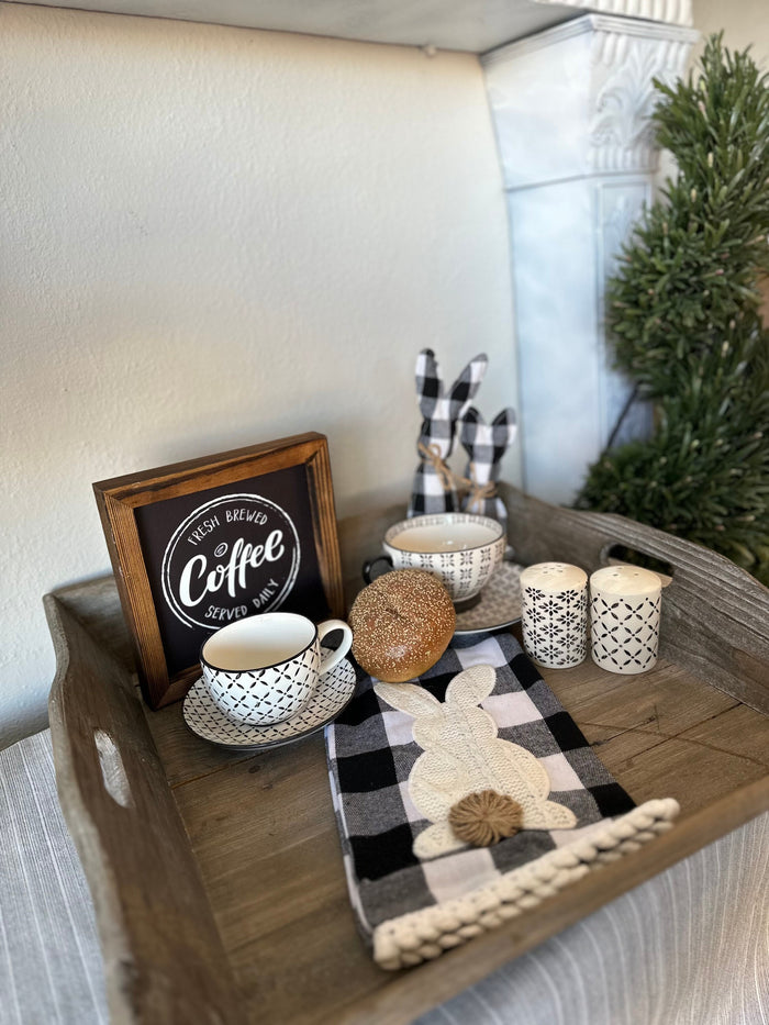 Rustic Distressed Farmhouse Tray with Handles