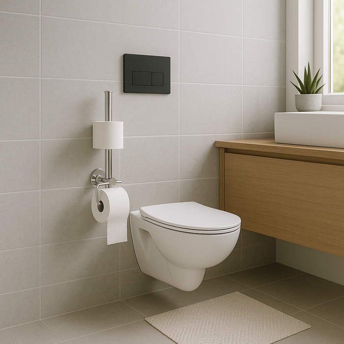Sesera toilet paper holder Stainless steel close-up detail