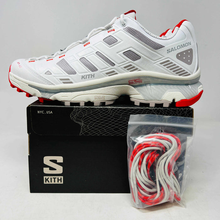 Salomon XT-4K Kith Kithmas White Red sneakers 2024 release with extra laces