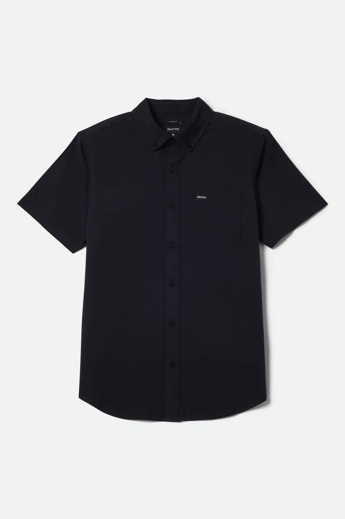 Men's Sanford Oxford Short Sleeve Shirt in the color Black - Front Product View