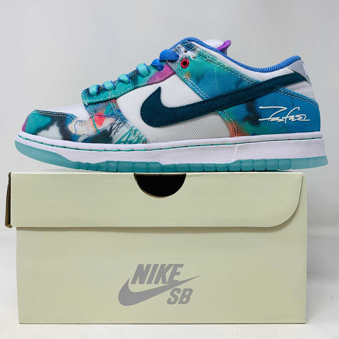 Nike SB Dunk Low Futura Laboratories Bleached Aqua sneakers brand new with purple laces and good condition box 2024