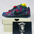 Nike SB Dunk Low Nardwuar sneaker with plaid design, extra laces, and original box 2025