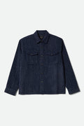 Men's Selden Soft Brushed Flannel in the color Mood Indigo Pinestripe - Front Product Laydown Image