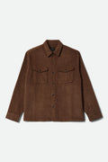 Men's Selden Soft Brushed Flannel in the color Pinecone Brown Pinestripe - Front Product Laydown Image
