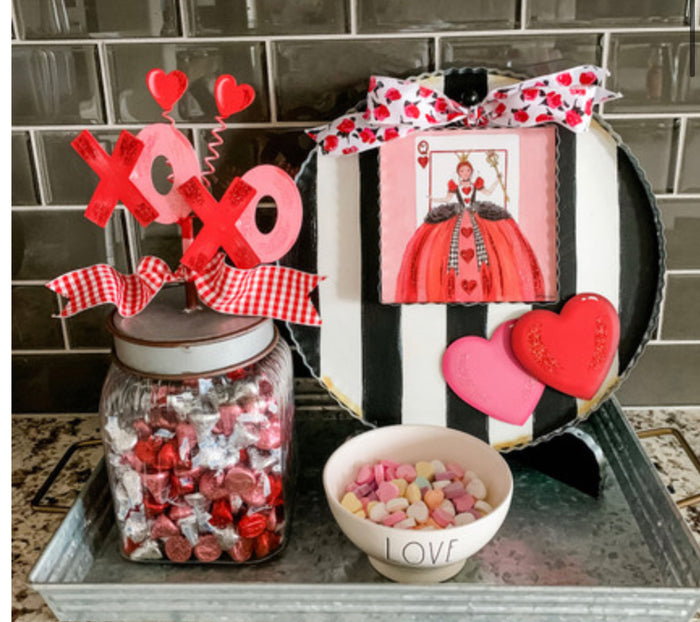 Set of 2 Red & Pink HEARTS Magnets