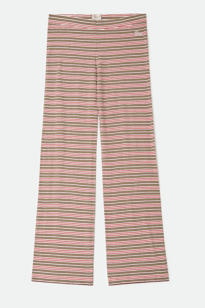 Women's Siesta Stripe Knit Pant in the color Green Multi Stripe - Front Product Laydown Image