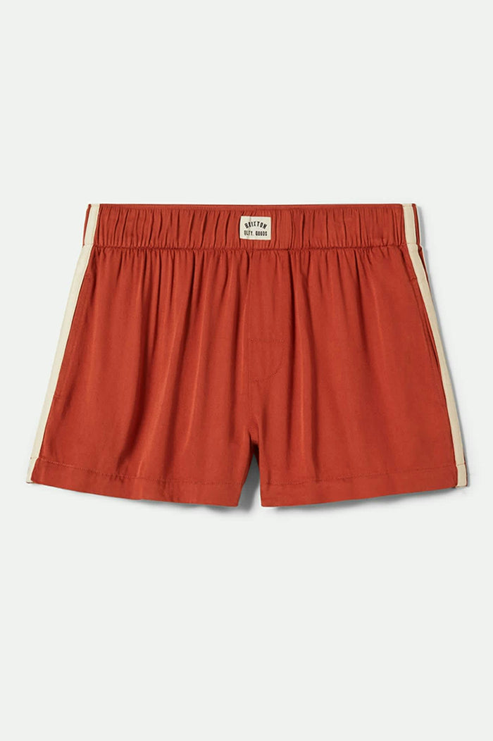 Women's Silky Boxer Short in the color Burnt Brick - Front Product View