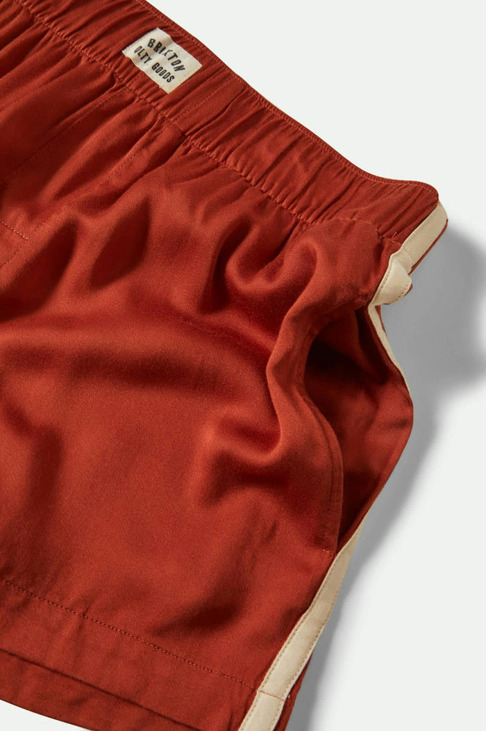 Women's Silky Boxer Short in the color Burnt Brick - Additional Laydown image