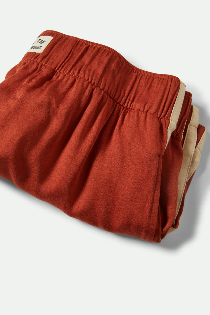 Women's Silky Boxer Short in the color Burnt Brick - Additional Laydown image