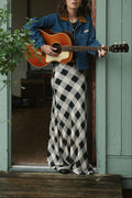 Women's Lifestyle 1 | Silky Full Length Skirt - Washed Black/Whitecap Buffalo Check