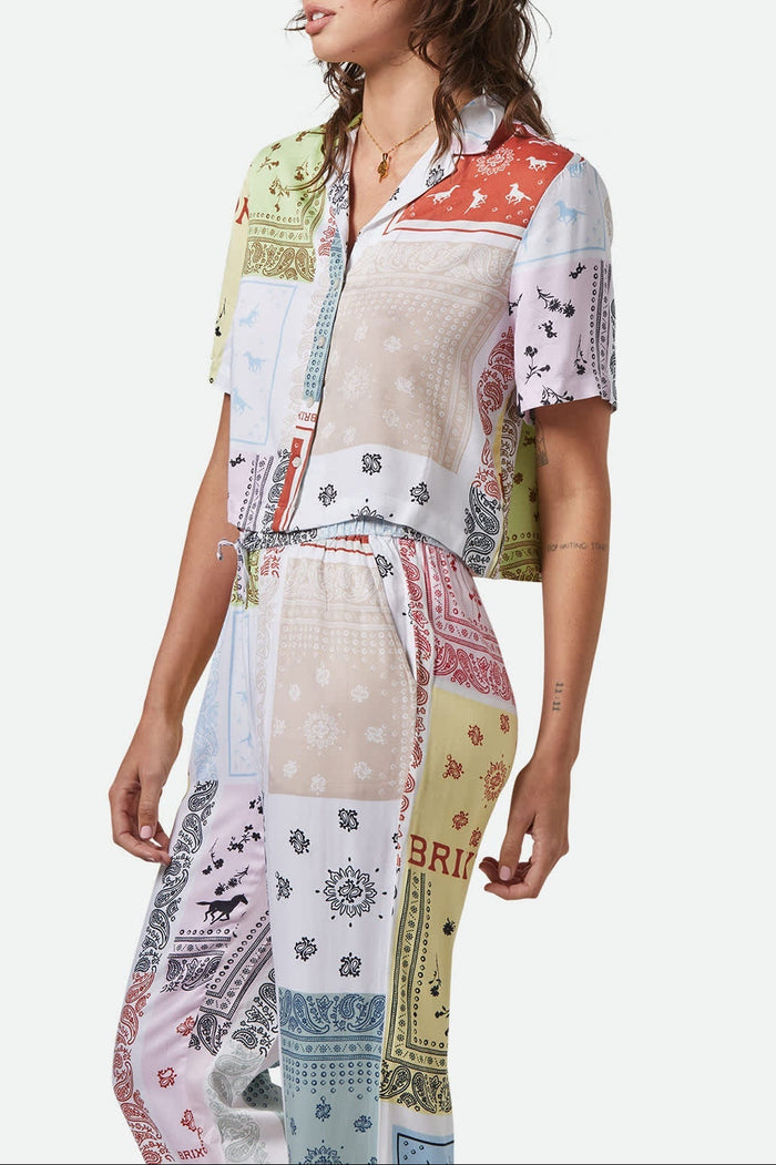 Silky S/S Bowling Button Down - Multi Color Bandana