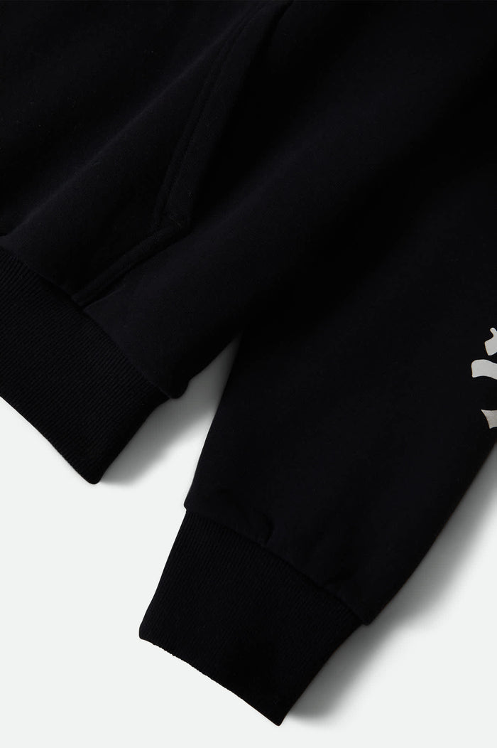 Men's Smile Always Relaxed Hoodie in the color Black Worn Wash - Additional Laydown image