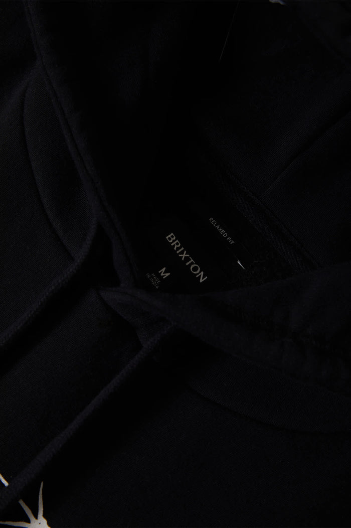 Men's Smile Always Relaxed Hoodie in the color Black Worn Wash - Additional Laydown image