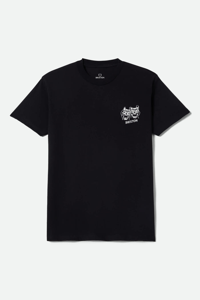 Men's Smile Always Short Sleeve Shirt in the color Black Worn Wash - Front Product View