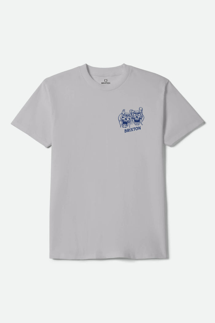 Men's Smile Always Short Sleeve Shirt in the color Pebble Stone Worn Wash - Front Product View