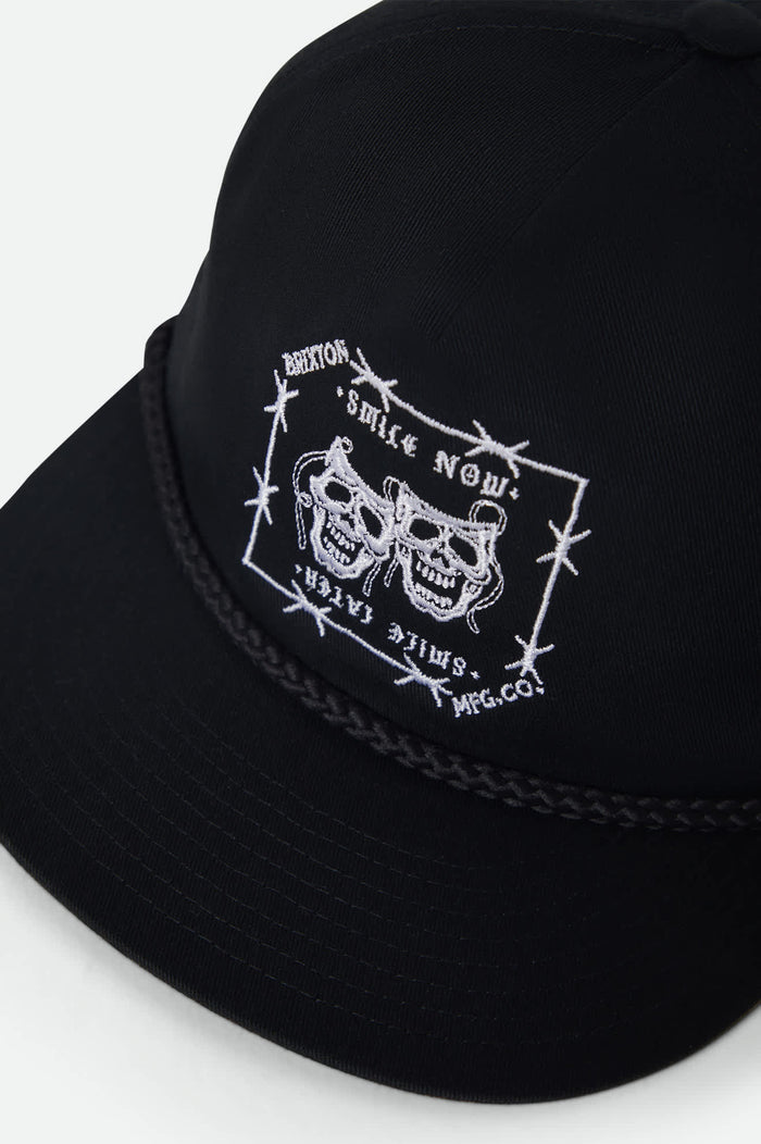 Unisex Smile Always Snapback in the color Black - Additional Laydown image