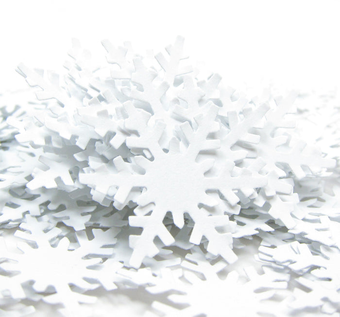 Snowflake confetti white cardstock paper punches