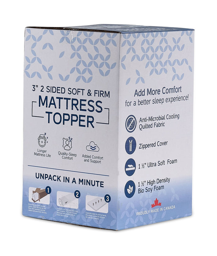 So Sleepy Two-Sided Topper box packaging