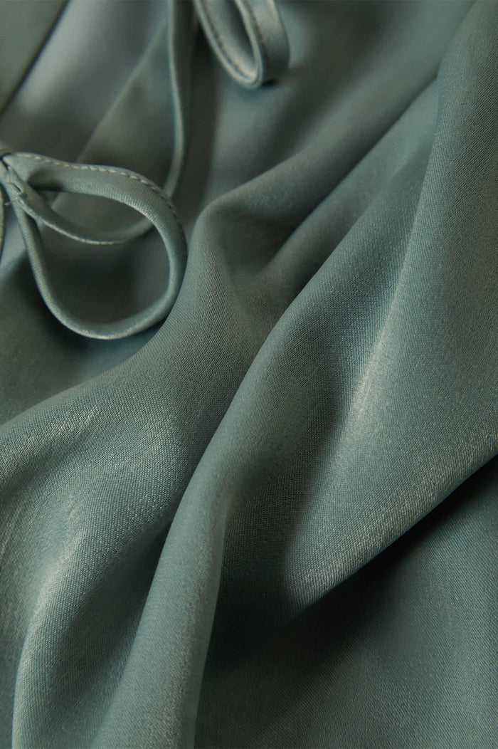 Women's Soho Silky Top in the color Blue Green Shine - Additional Laydown image
