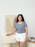 Sonya Basic Slant Top (Grey blue)