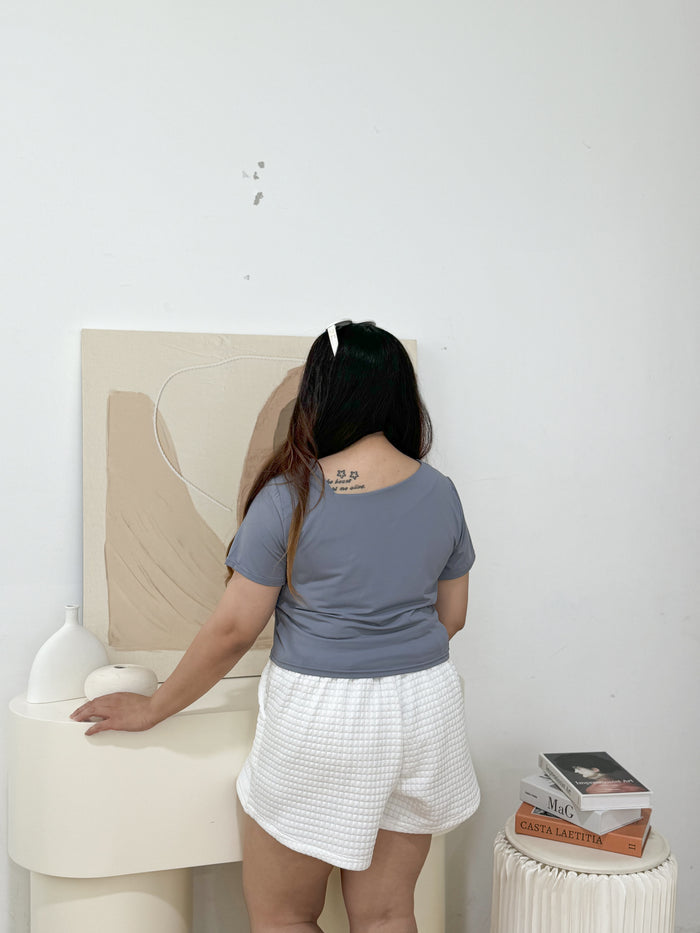 Sonya Basic Slant Top (Grey blue)