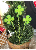 St Patrick’s Day Green Shamrock Trio Metal Stake