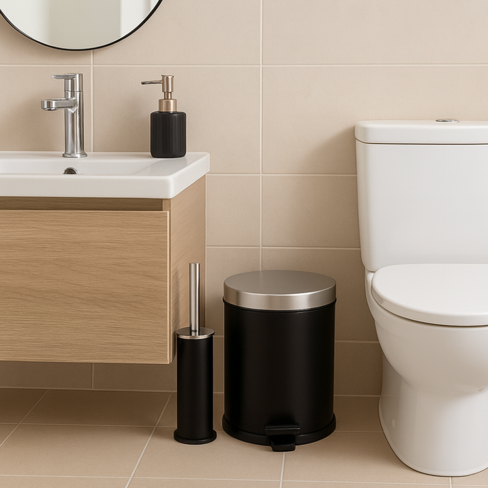 Titiz bathroom set contents and components flat lay