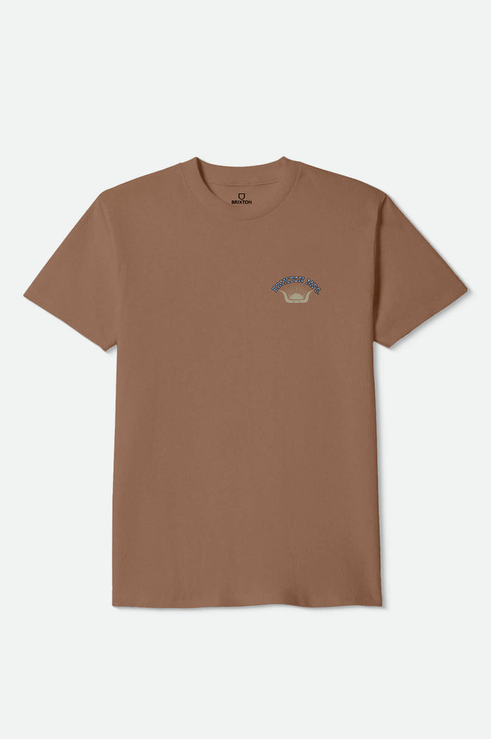 Men's Stirrup Standard T-Shirt in the color Brown Sugar - Front Product Laydown Image