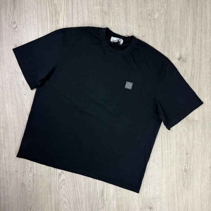 Stone Island Combed Organic Patch T-Shirt - Black