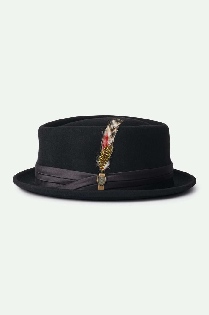 Unisex Stout Pork Pie in the color Black/Black - Additional Laydown image