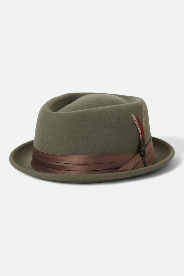 Unisex Stout Pork Pie in the color Olive Surplus/Bronze - Front Product View