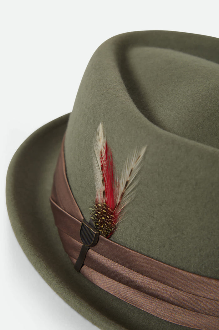 Unisex Stout Pork Pie in the color Olive Surplus/Bronze - Additional Laydown image