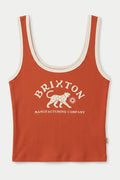 Women's Stroll A-Tank in the color Amber Terrain/Off White - Front Product Laydown Image