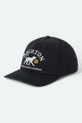 Unisex Stroll Alpha Snapback in the color Black - Front Product Laydown Image