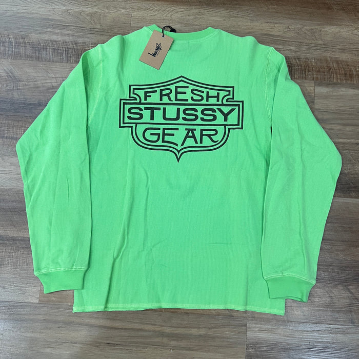 Stussy Light Waffle Knit Long-Sleeve Crew 'Lime'